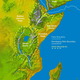 Colored digital elevation model showing tectonic plate boundaries, outlines of the elevation highs demonstrating the thermal bulges and large lakes of East Africa.